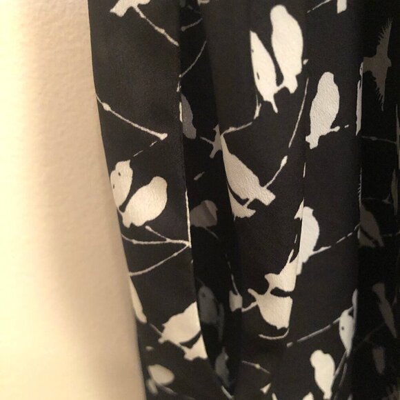 love, Fire black/white bird print dress w/ pockets sz S - Picture 8 of 10